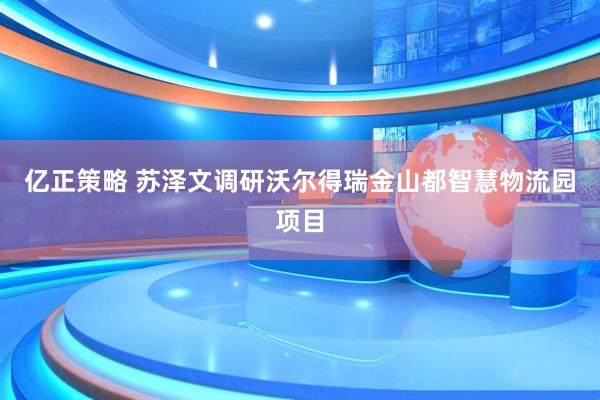 亿正策略 苏泽文调研沃尔得瑞金山都智慧物流园项目