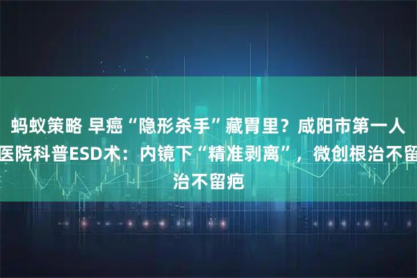 蚂蚁策略 早癌“隐形杀手”藏胃里？咸阳市第一人民医院科普ESD术：内镜下“精准剥离”，微创根治不留疤